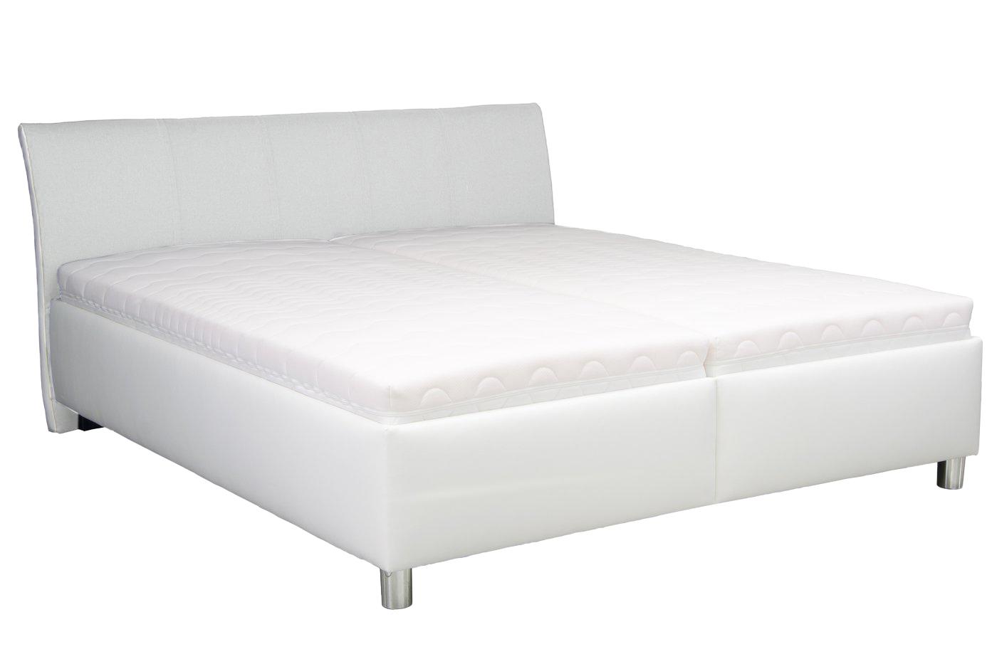 Čalouněná Postel Columbia 180 - bílá/barvy chromu, Konvenční, kompozitní dřevo/textil (180/200cm)