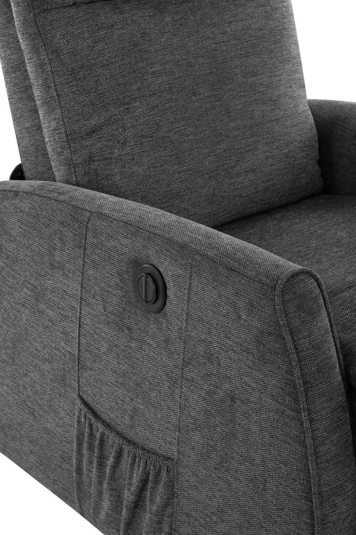 Fernsehsessel Athen Dunkelgrau, B: 67,5 cm - Dunkelgrau, MODERN, Holz/Textil (67.5/107/88.5cm)