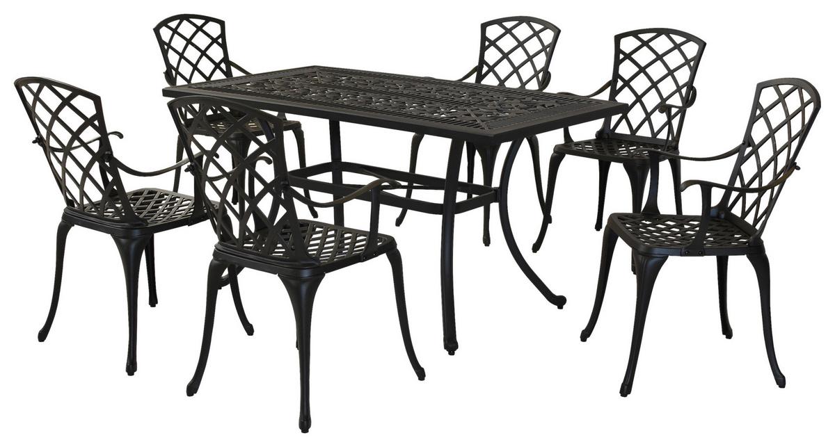 Gartentischgruppe Rhodos - Graphitfarben, MODERN, Metall - Gardenson