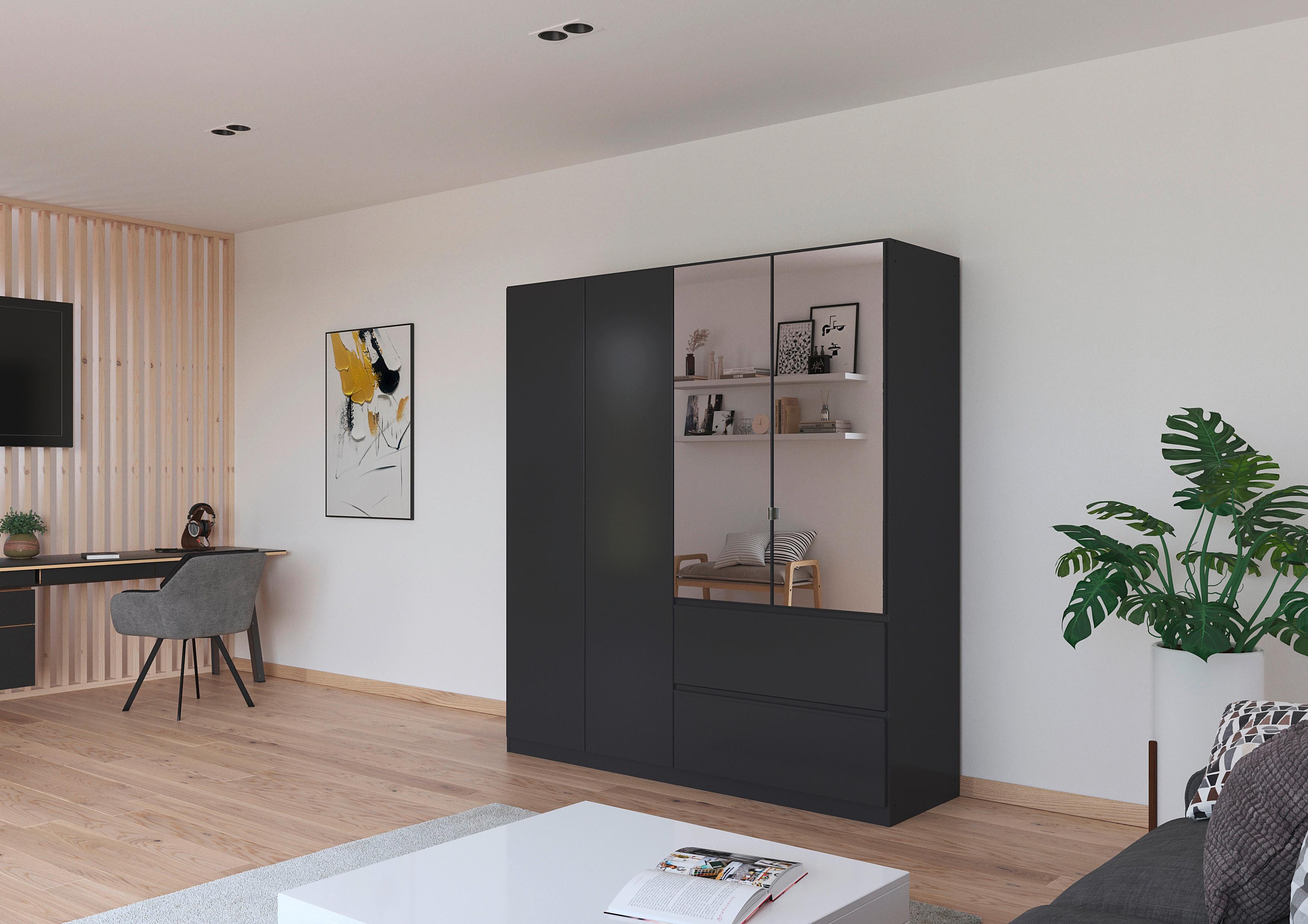 Drehtürenschrank Costa Grau B: 181 cm - Grau, MODERN, Holzwerkstoff (181/197/54cm) - Rauch Möbel