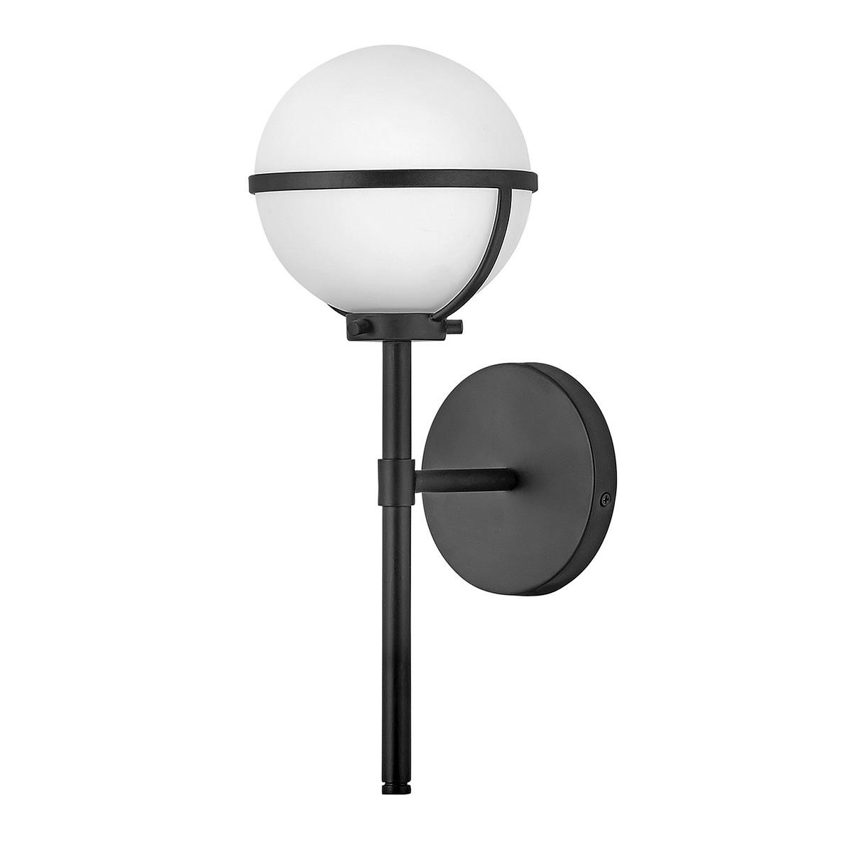 Badezimmer-wandleuchte Hk-Hollis1-O-Bk-Bath - Schwarz, KONVENTIONELL, Glas/Metall (15.6/40.3/19cm) - Elstead Lighting