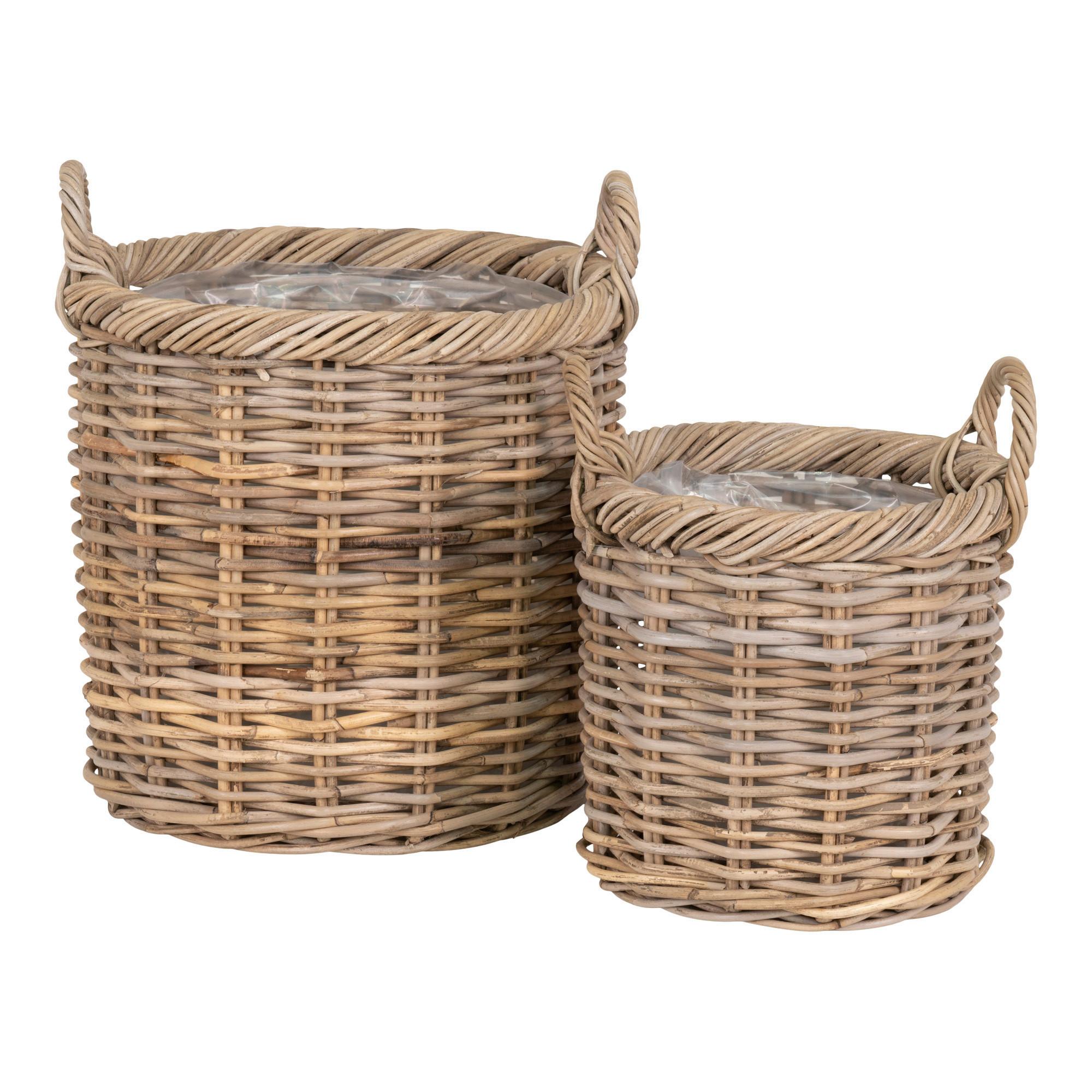 Korbset Gili Braun B: 40 cm - Klar/Braun, Basics, Holz/Kunststoff (40/48/40cm)