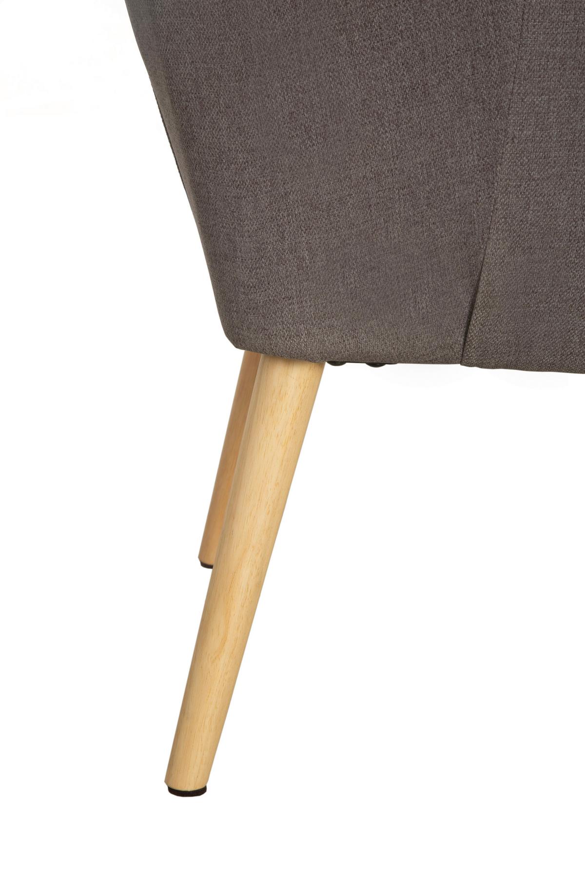 Armlehnstuhl Juno - Taupe/Naturfarben, MODERN, Holz/Textil (71/85.5/67cm) - P & B