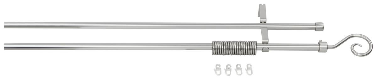 Rundstangengarnitur 2-lfg Anja Silber/metall  L: 240 Cm - Silberfarben, KONVENTIONELL, Metall (240cm) - Ondega