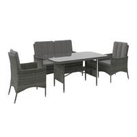 Lounge-garnitúra Verona - szürke, Modern, műanyag/Üveg - Beldano