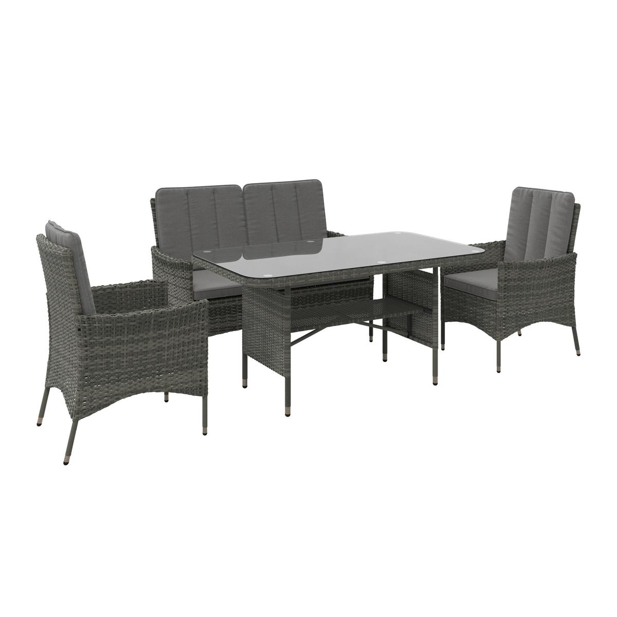 Lounge-garnitúra Verona - szürke, Modern, műanyag/Üveg - Beldano