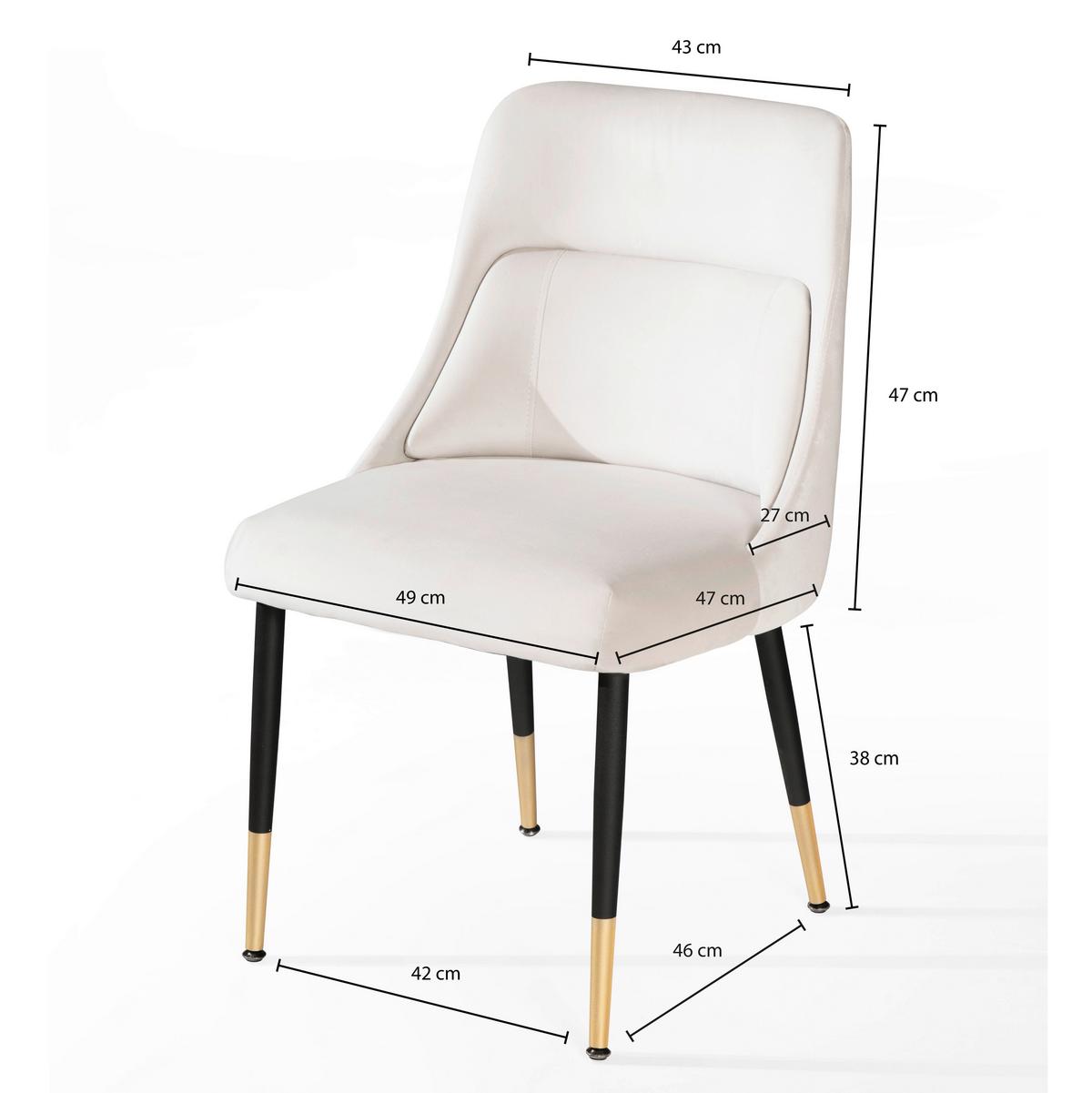 Stolička béžová/zlatá - čierna/zlatá, Design, kov/textil (49/85/56cm) - Livetastic