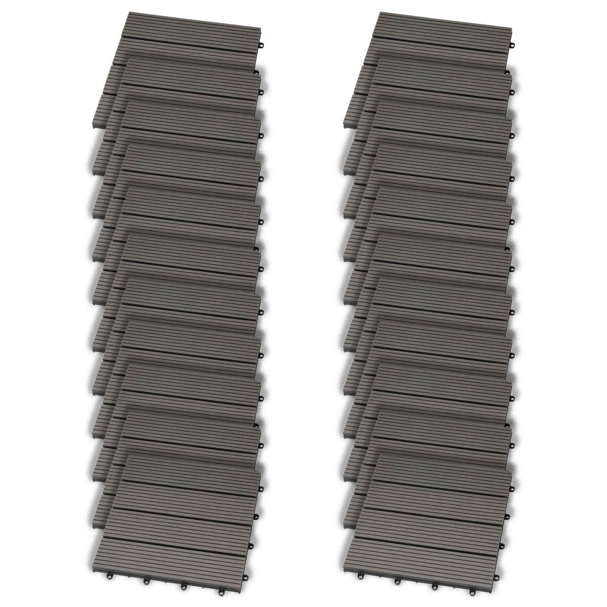 TERASOVÁ DLAŽDICA sivá, 22-dielna - sivá, plast (30/2,2/30cm) - Mömax