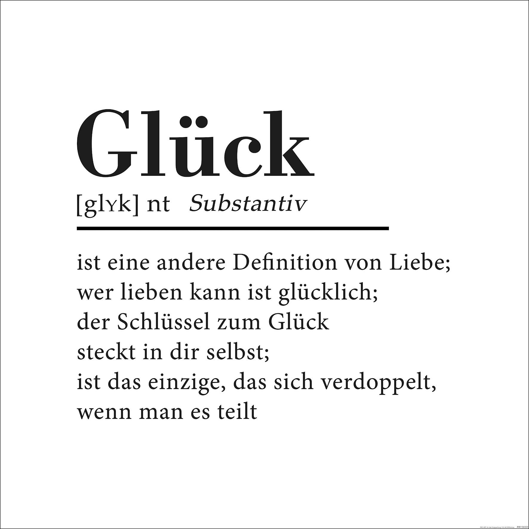 Dekopaneel Glück - Schwarz/Weiß, Basics, Holzwerkstoff (29,0/29,0/1,2cm)