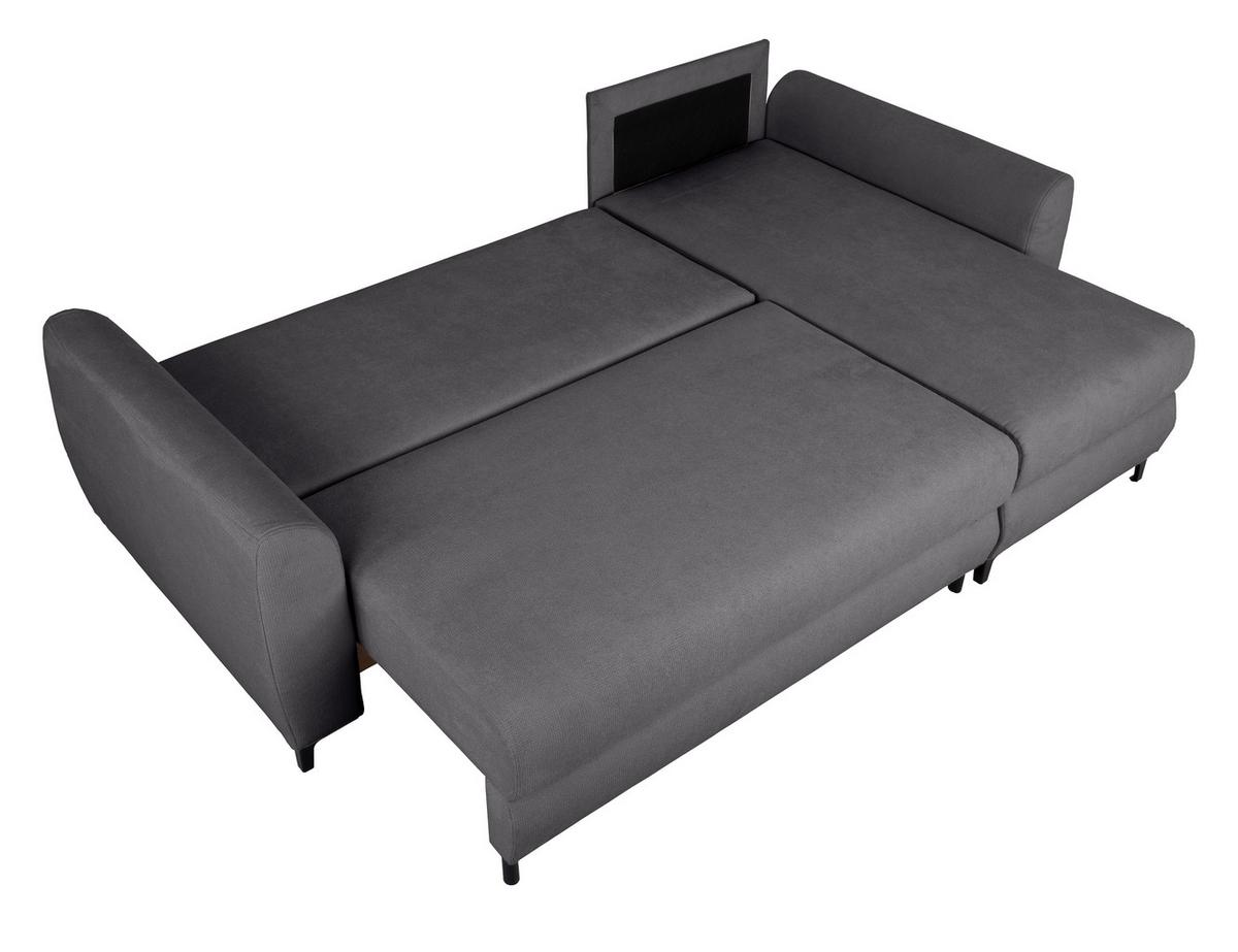 Ecksofa Moli, Dunkelgrau S: 236x148 cm - Dunkelgrau/Schwarz, Design, Textil (236/148cm) - MID.YOU