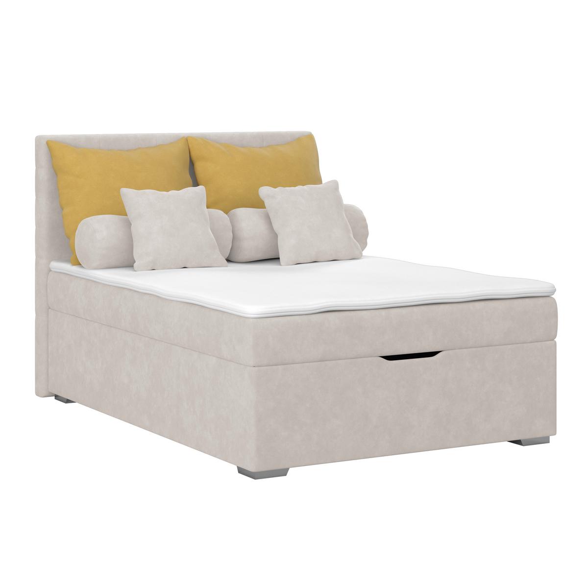Kárpitozott Ágy Adria 120/200cm - taupe, Konventionell, textil/fa (120/200cm)