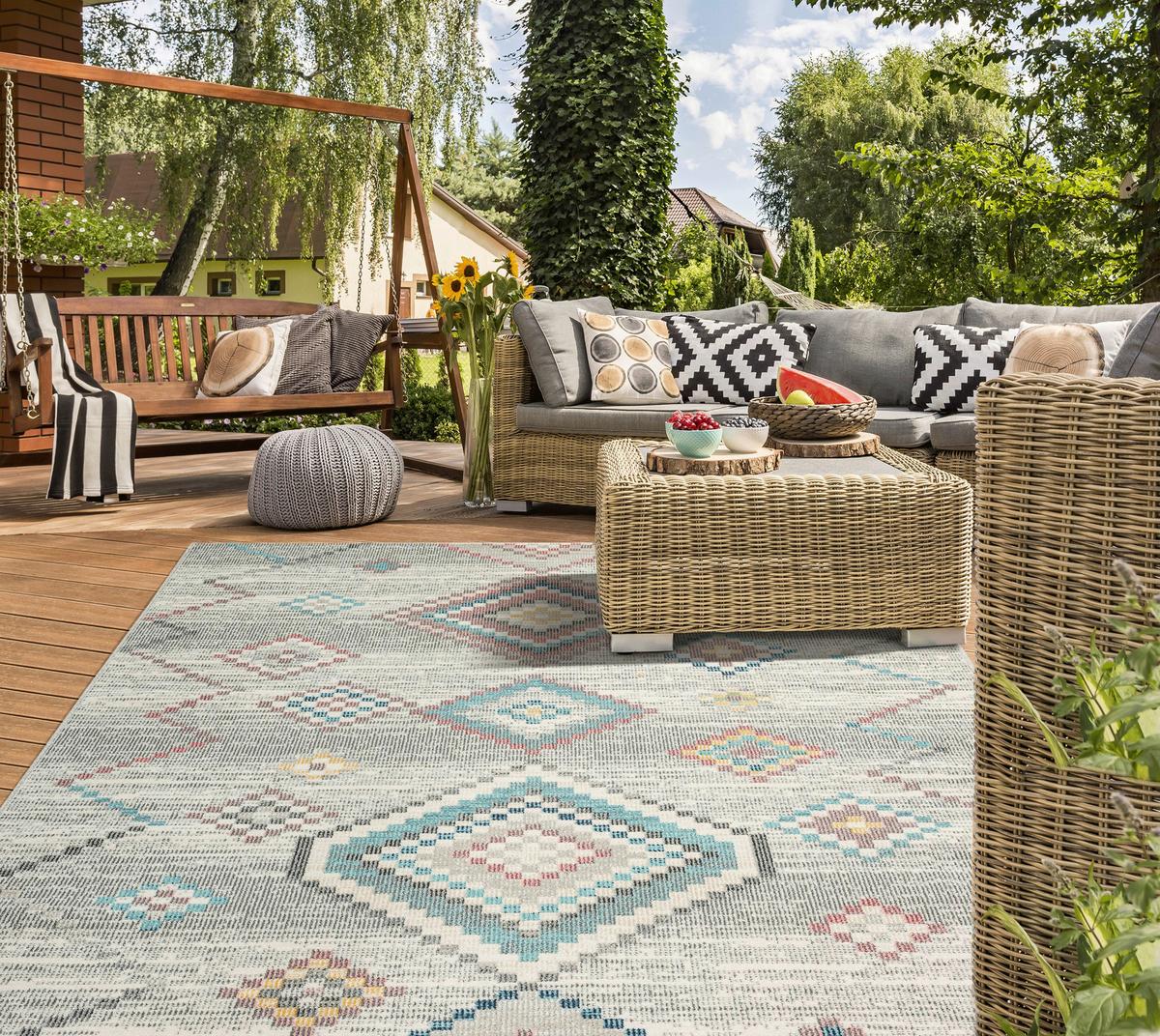Läufer Salsa Outdoor 54509 - Pastellgrün/Creme, KONVENTIONELL, Textil (80/300cm)