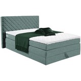 Boxspringbett Teilmassiv 140x200cm Allegra, Pastellgrün - Pastellgrün/Schwarz, KONVENTIONELL, Holz/Holzwerkstoff (140/200cm)