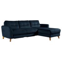 Ecksofa Nordic Dunkelblau S: 238x168 cm - Buchefarben/Dunkelblau, Design, Textil (238/168cm) - Livetastic