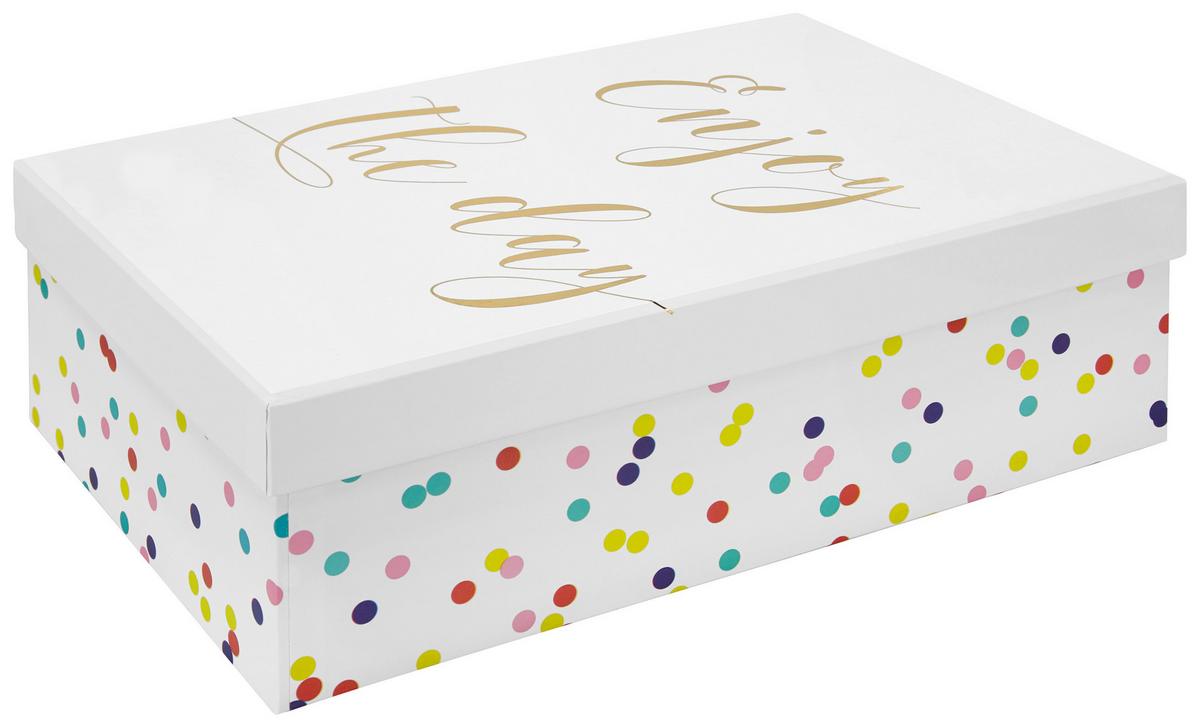 Geschenkbox Dreams Weiß - bílá/vícebarevná, karton (28/18/9cm) - Modern Living