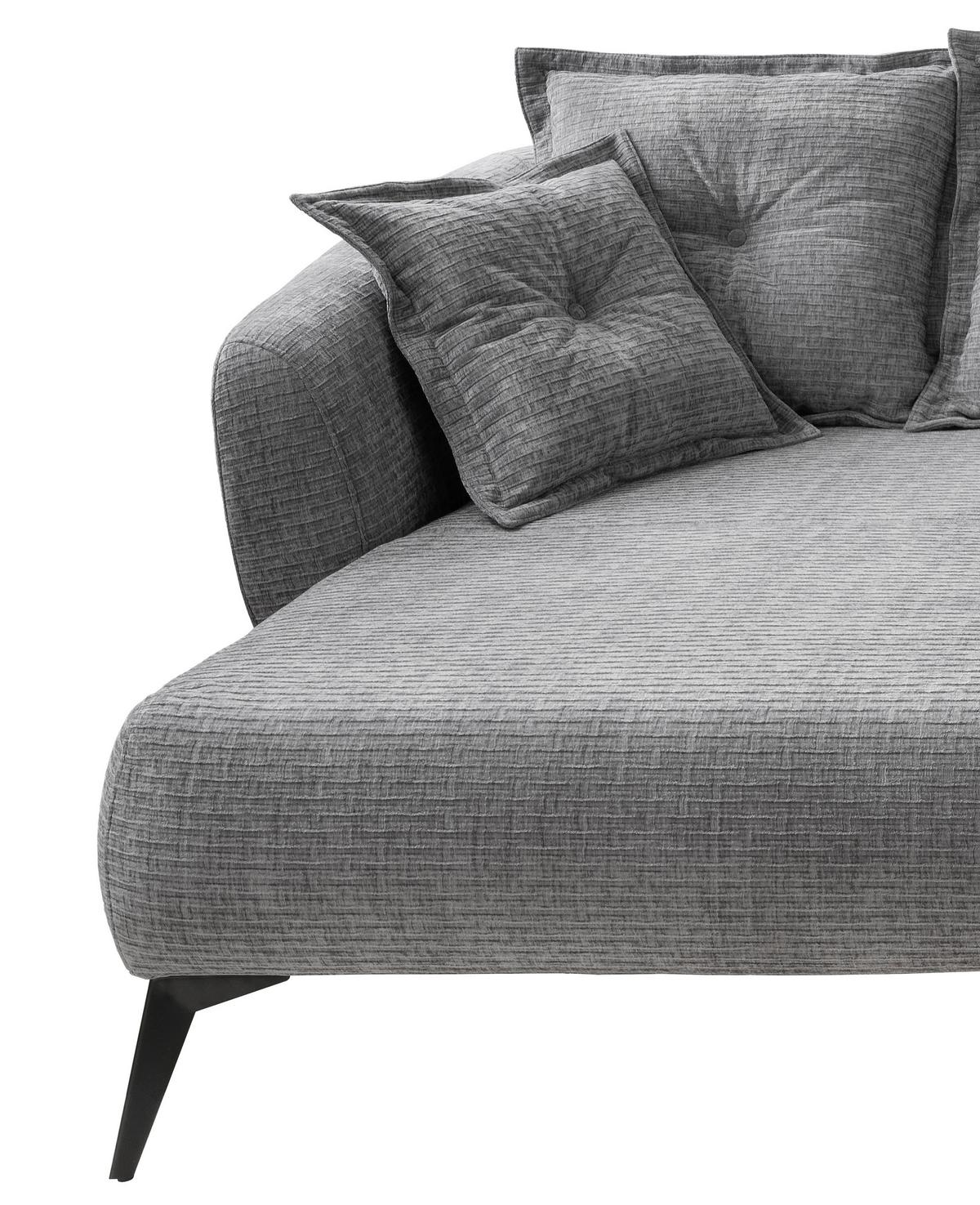Ecksofa Baggio Grau S: 162x277 cm - Schwarz/Grau, MODERN, Textil (162/277cm) - Livetastic
