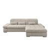 Ecksofa mit Liegefunktion Dalida Beige, S: 300x196 cm - Chromfarben/Beige, Design, Textil (300/196cm) - Livetastic