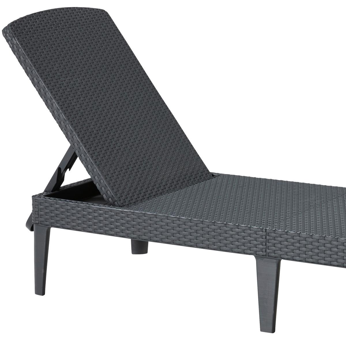 OPALOVACÍ LEHÁTKO JAIPUR - barvy grafitu, Moderní, plast (188/58.2/29cm)