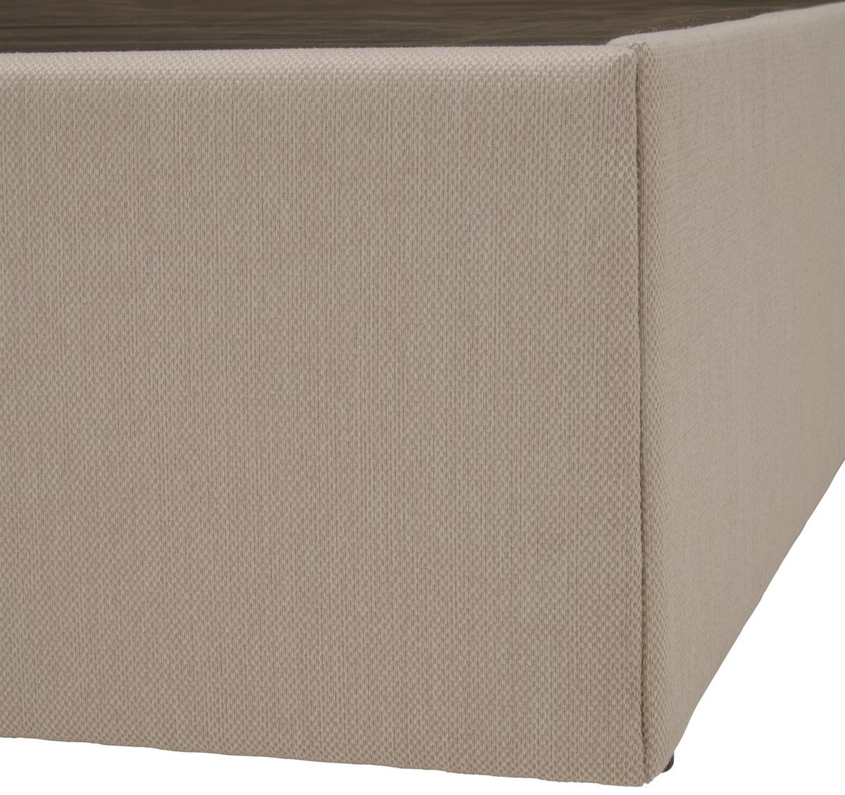 Boxbett mit Topper 200x200 cm Carolina - Sandfarben/Schwarz, Basics, Holz/Textil (200/200cm) - P & B