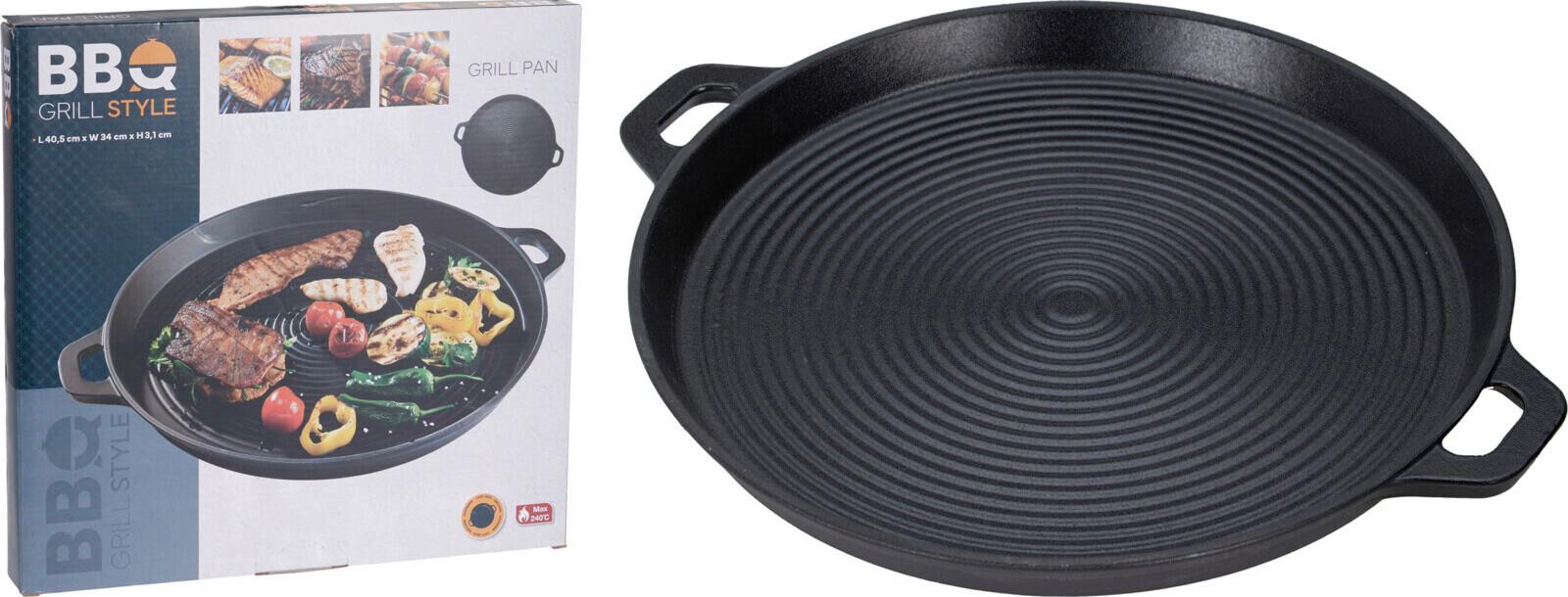 Grillpfanne Schwarz, Eisen - Schwarz, Basics, Metall (40.5/34/3.1cm)