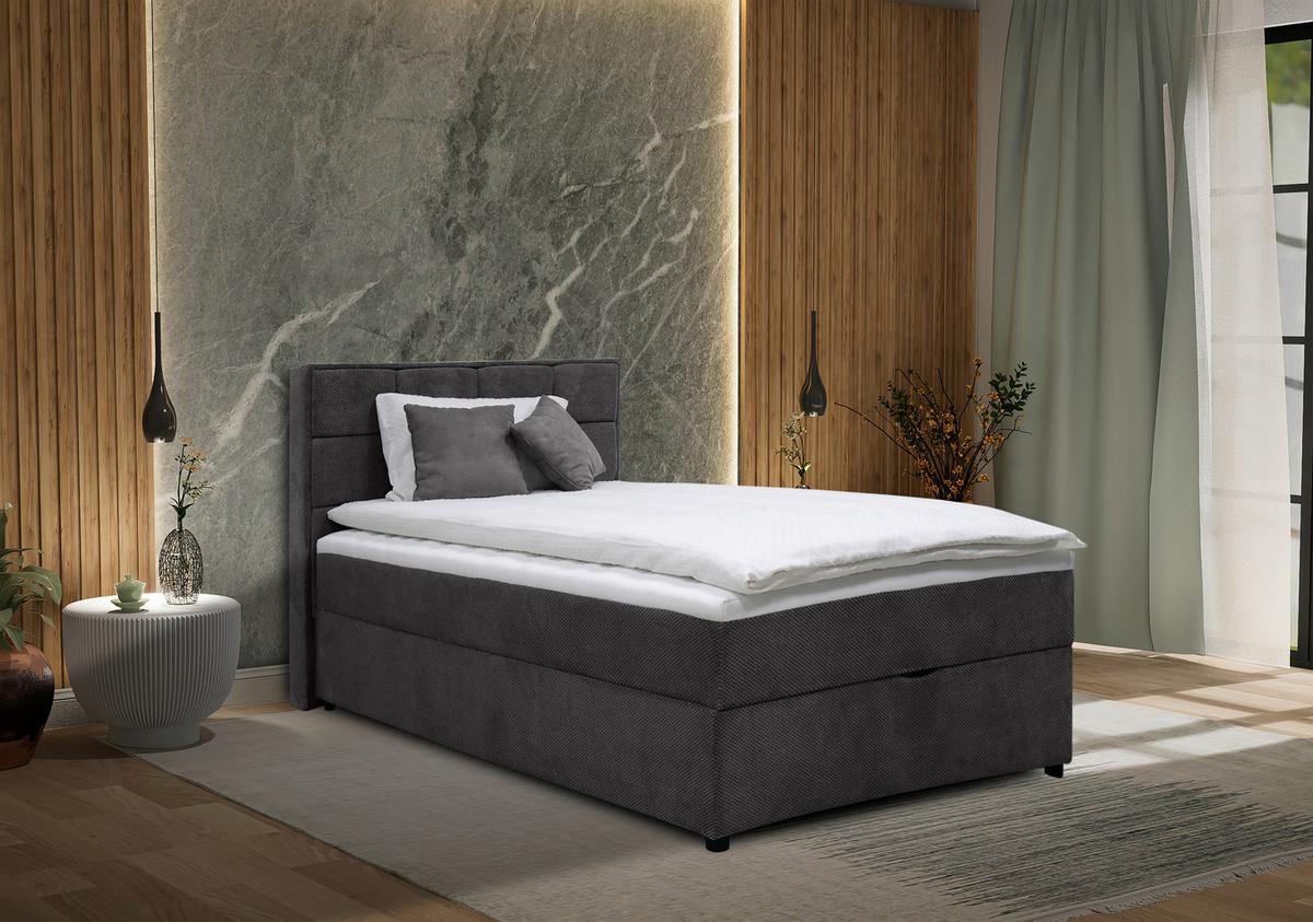Boxbett mit Bettkasten Catania 120x200 cm Anthrazit - Anthrazit, MODERN, Holz/Holzwerkstoff (120/200cm) - MID.YOU