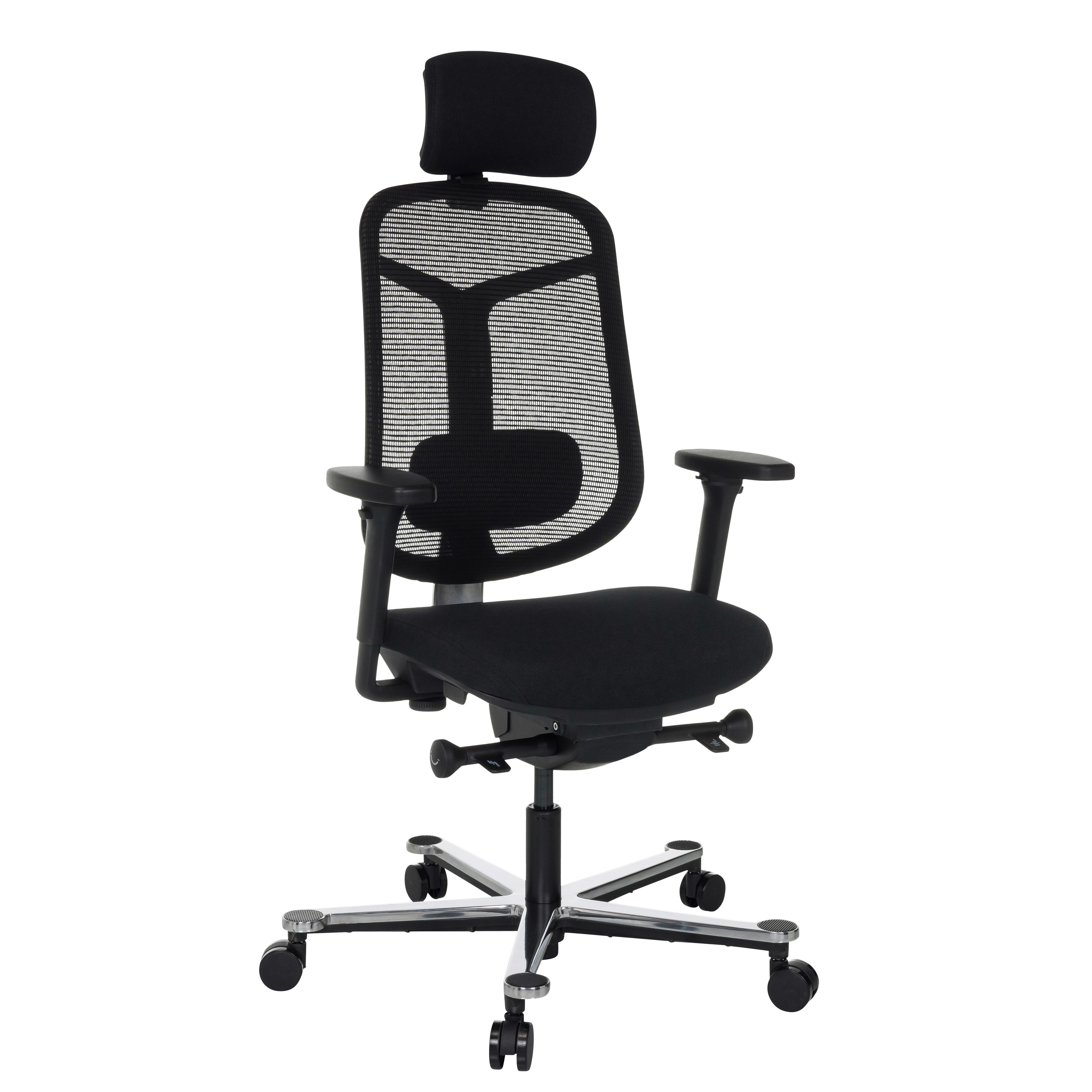 Drehstuhl Bicolore High Schwarz B: 66 cm - Silberfarben/Schwarz, MODERN, Kunststoff/Textil (66/118 - 136/60cm) - MID.YOU