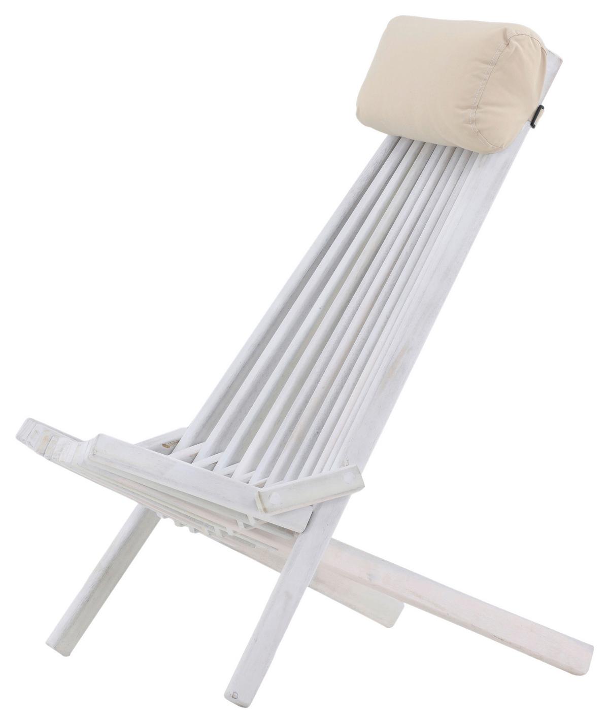 Strandsessel Wetterfest Asta Holz - Weiß, KONVENTIONELL, Holz (57/79/73cm) - Gardenson