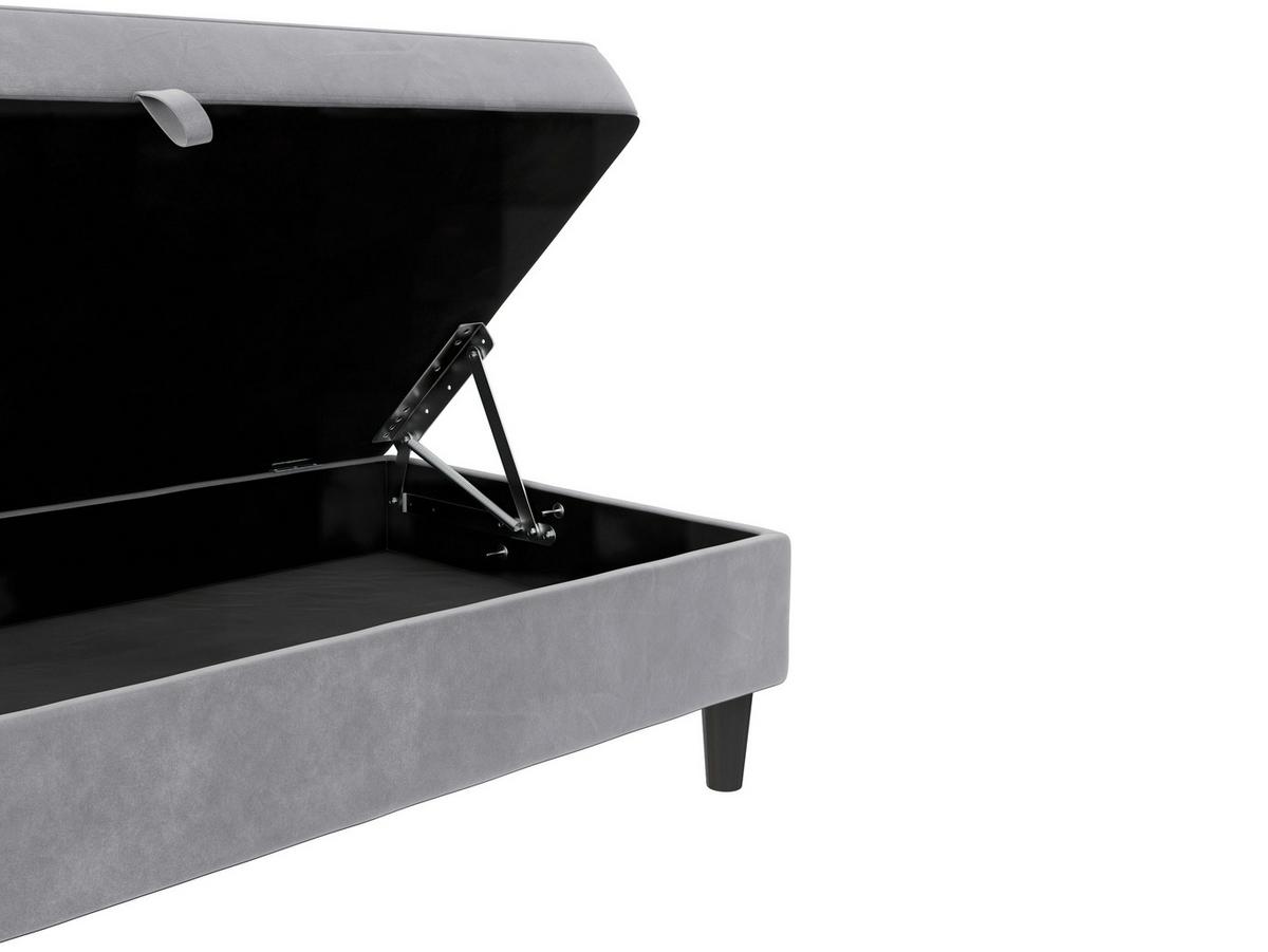 Hocker Hannover Grau, mit Stauraum - Schwarz/Grau, Basics, Textil (130/43/69cm) - Livetastic