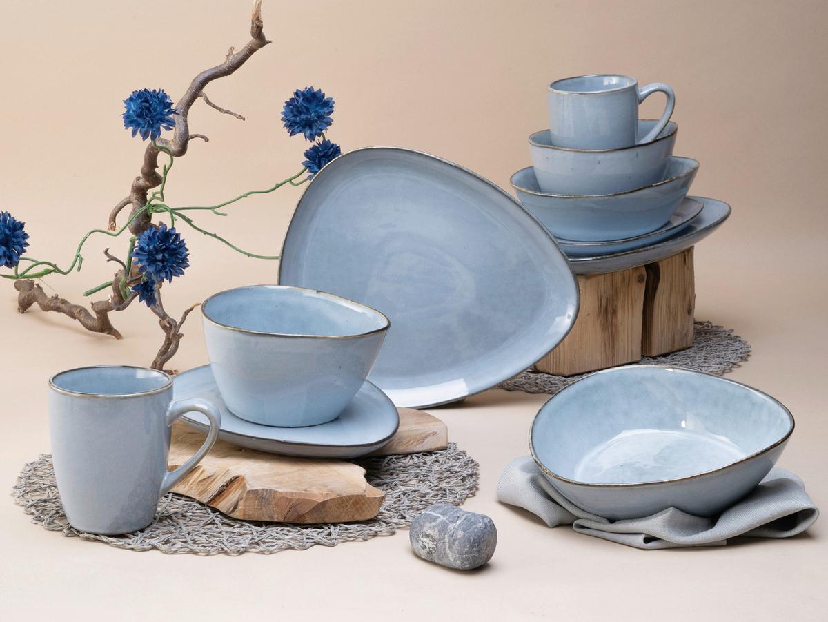 Kombiservice Cloudy 10--Teilig., Pastellblau - Pastellblau, Basics, Keramik - Creatable