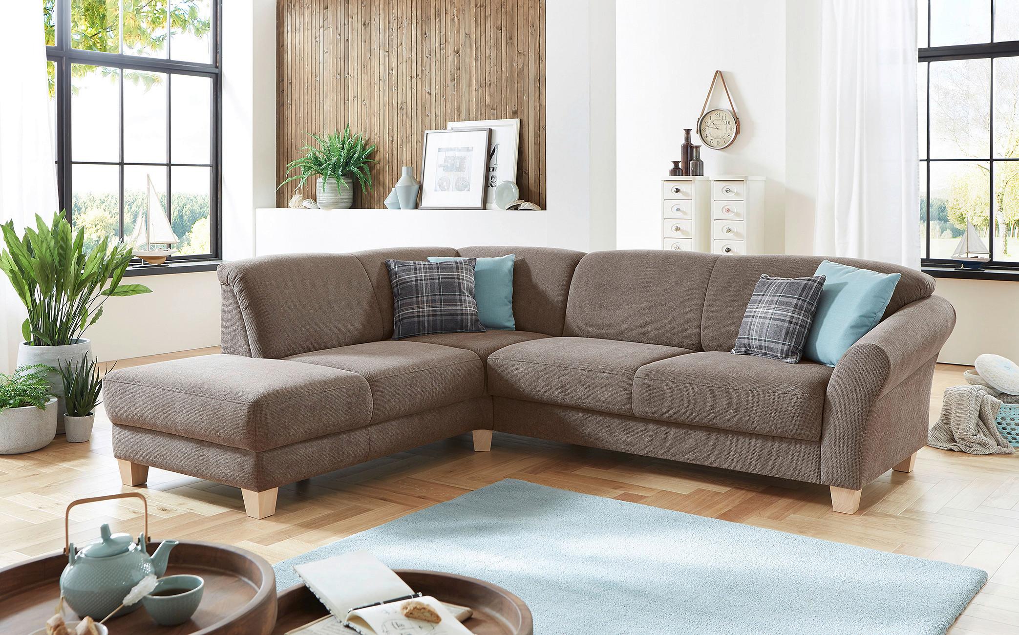 Ecksofa Gotland taupe, 212x257 cm - Taupe/Naturfarben, KONVENTIONELL, Textil (212/257cm) - Sit & More