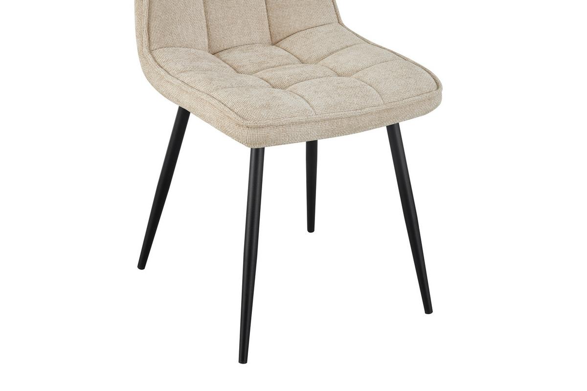 Vierfußstuhl Nevio Leinenoptik Beige, B: 45 Cm - Beige/Schwarz, KONVENTIONELL, Holz/Textil (45/89/58cm) - MID.YOU