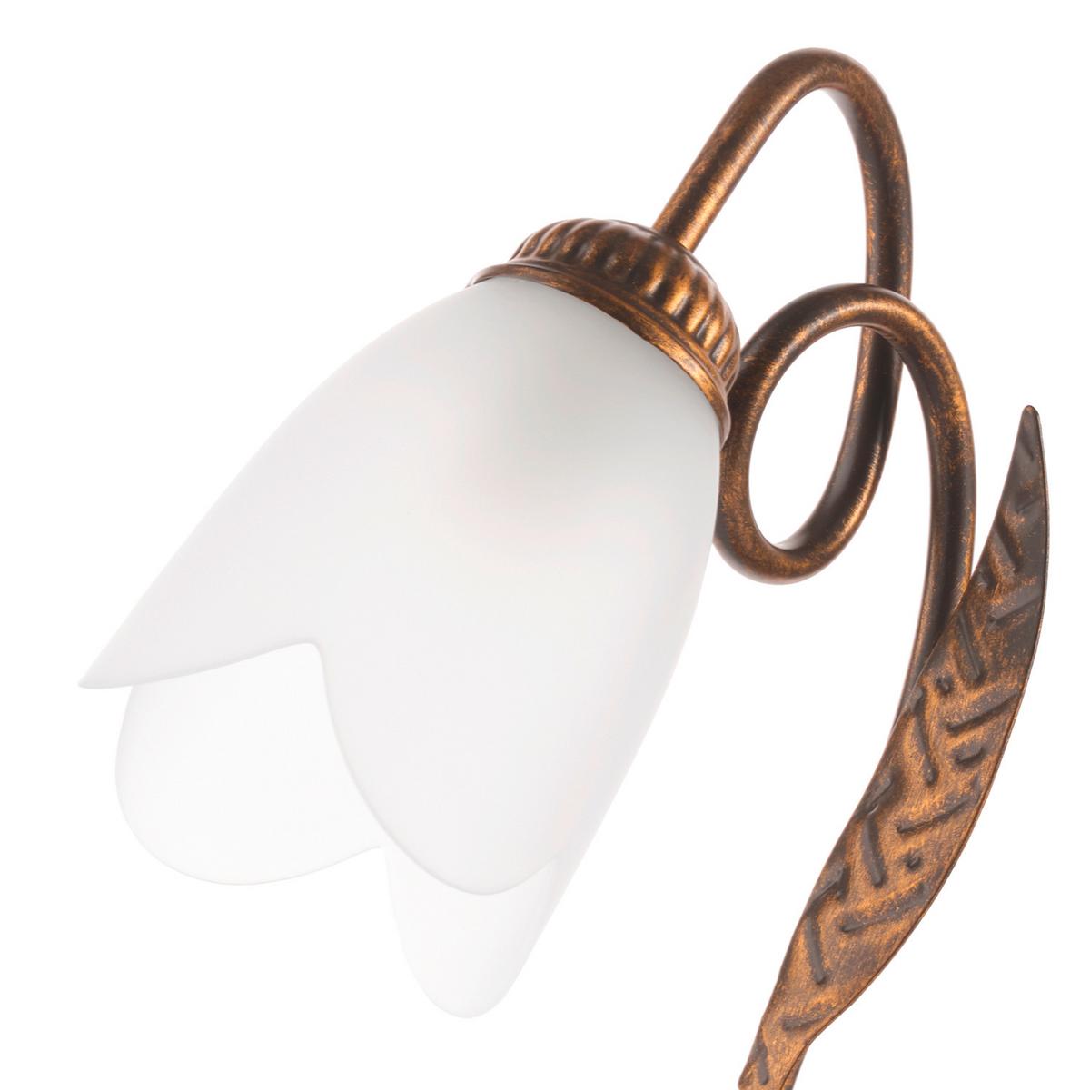 Tischleuchte 4250/Lb - Bronzefarben, KONVENTIONELL, Glas/Metall (23/33cm)