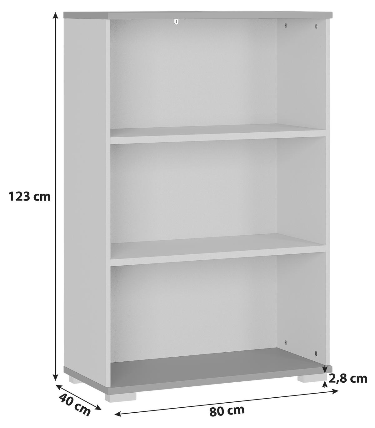 Aktenregal Gw-Profi Graphitfarben/Grau B: 80 cm - Silberfarben/Graphitfarben, KONVENTIONELL, Holzwerkstoff (80/123/40cm) - Germania