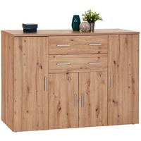 Komód Trio New 152/107 Cm - tölgyfa színű, Modern, faalapú anyag (152/107/50cm)