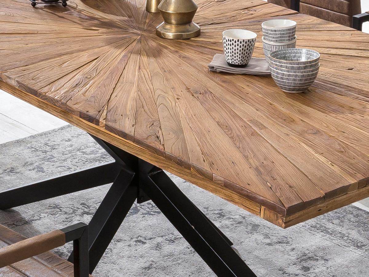 ESSTISCH Schwarz/Naturfarben L: 160cm - Schwarz/Naturfarben, MODERN, Holz/Metall (160/90/79cm) - MID.YOU