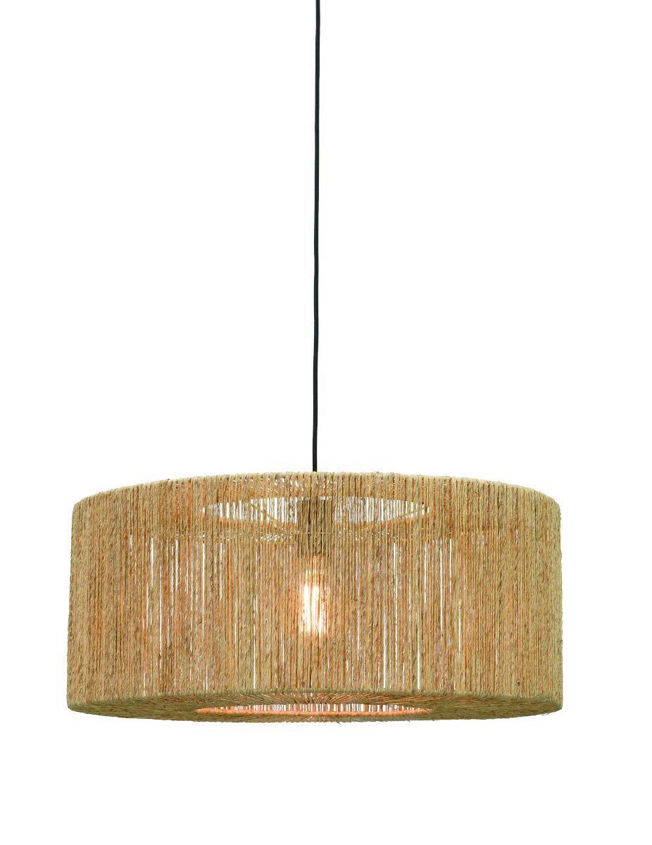 Hängeleuchte Iguazu H: 27 cm 1-Flammig höhenverstellbar - Hellbraun/Schwarz, Natur, Naturmaterialien/Kunststoff (60/27cm) - Good & Mojo