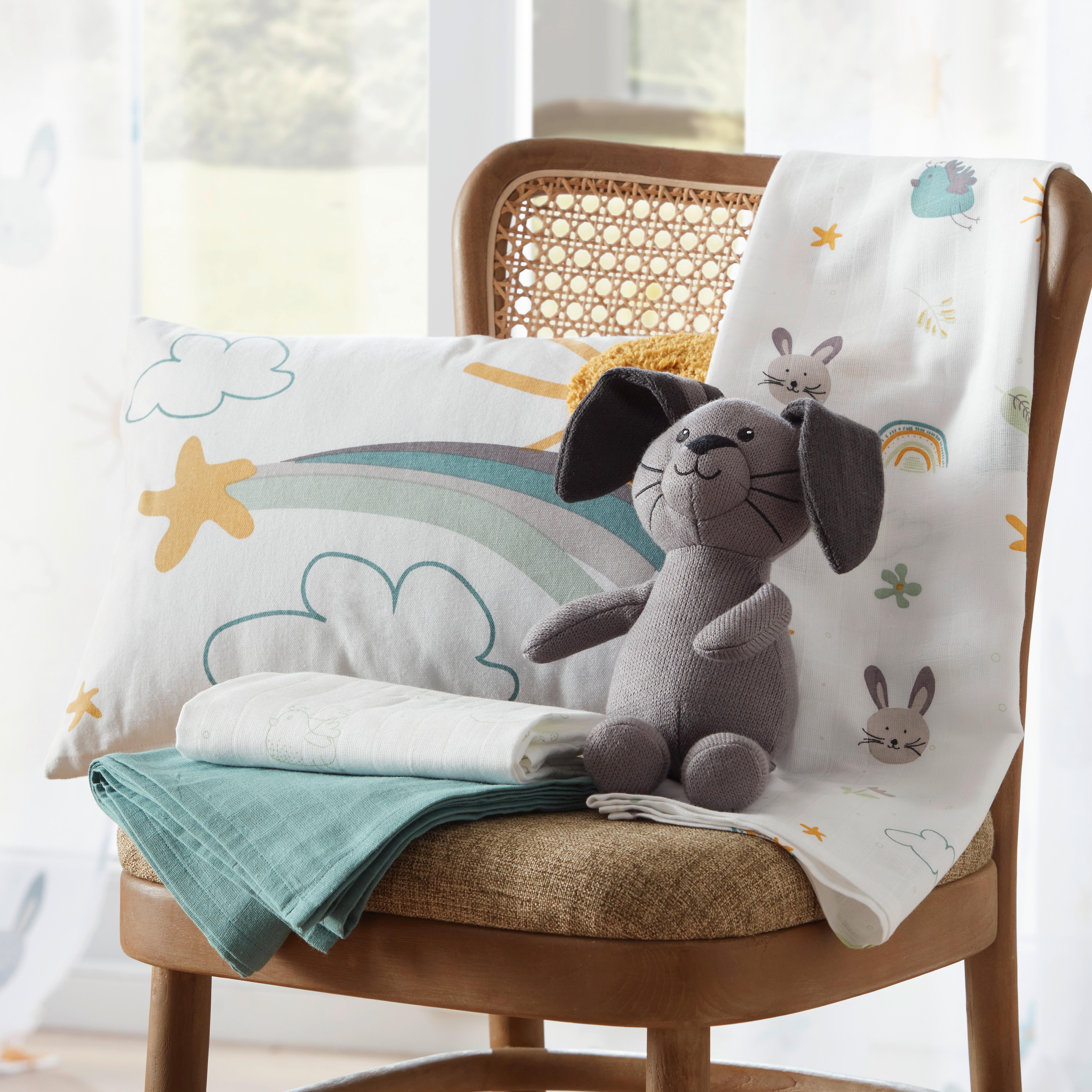 DETSKÝ VANKÚŠ Sally, 30/50cm - jadeitovozelená/biela, Konventionell, textil (30/50cm) - Modern Living