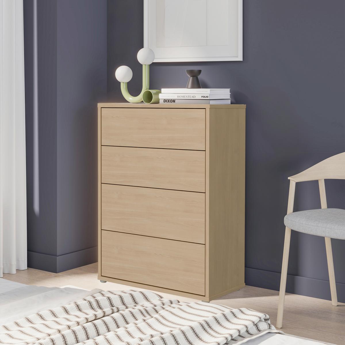 Komoda SPRINGS - barvy dubu, Moderní, kompozitní dřevo (74,5/99,1/34,9cm)