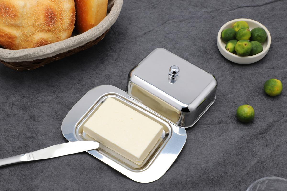 Butterdose Echtwerk Butterdose - Silberfarben, Design, Metall (18,5/12,2/7cm) - Echtwerk