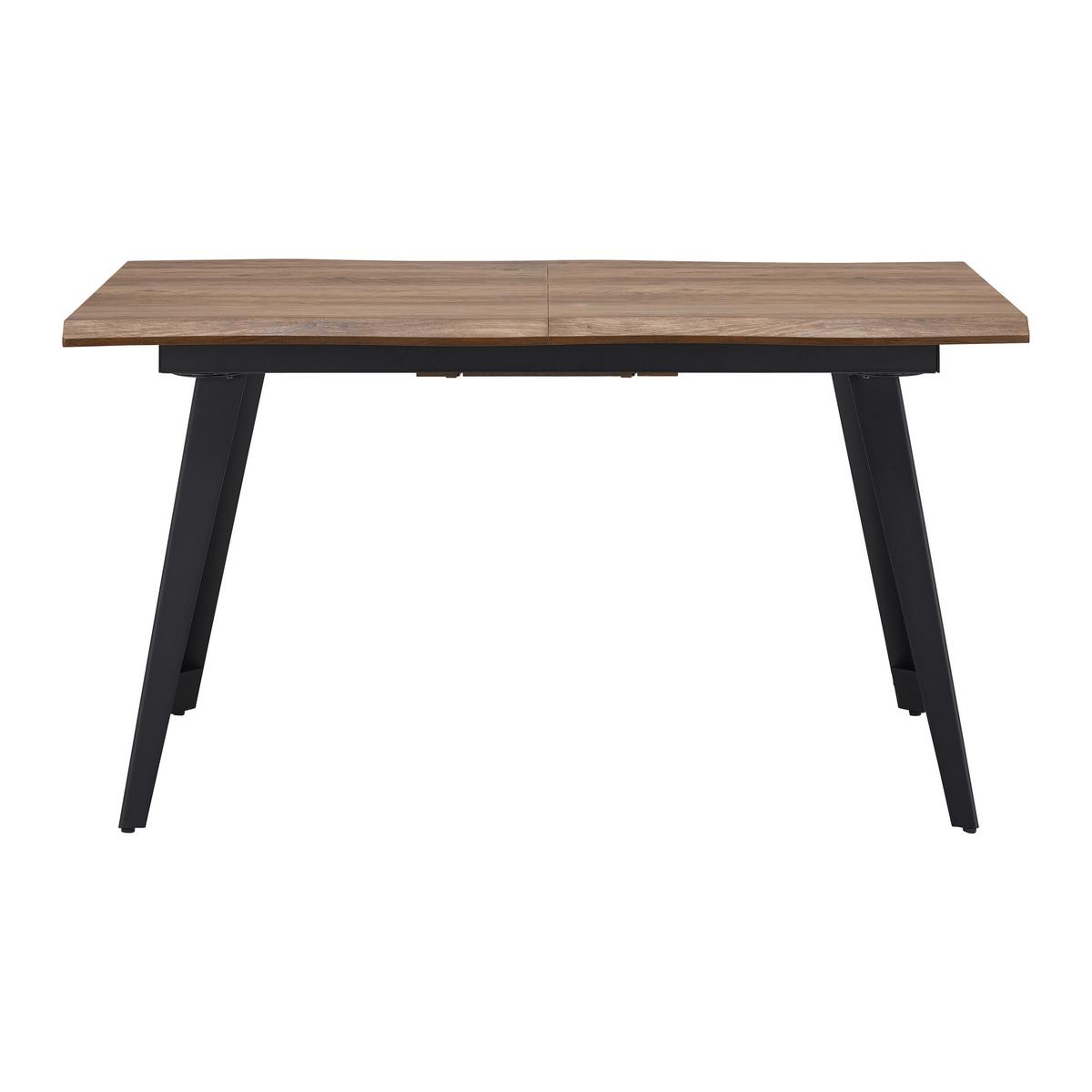 Rozkladací jedálenský stôl Ján 140-180x80cm - čierna/farba vlašského orecha, Modern, kov/kompozitné drevo (140-180/80/76cm) - Bessagi Home
