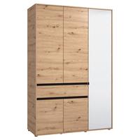 Nyílóajtós Szekrény Corbett 138,5/210cm - fekete/Artisan tölgy, Basics, faalapú anyag/üveg (138/210,5/54cm)