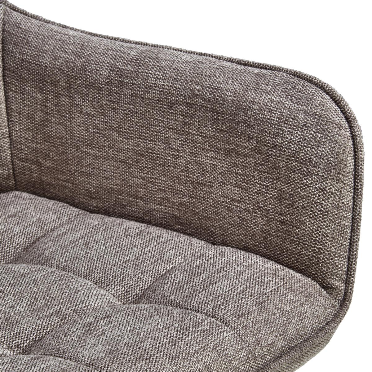Armlehnstuhl-set Leicester - Schwarz/Braun, LIFESTYLE, Textil/Metall (57/84/60cm) - MID.YOU