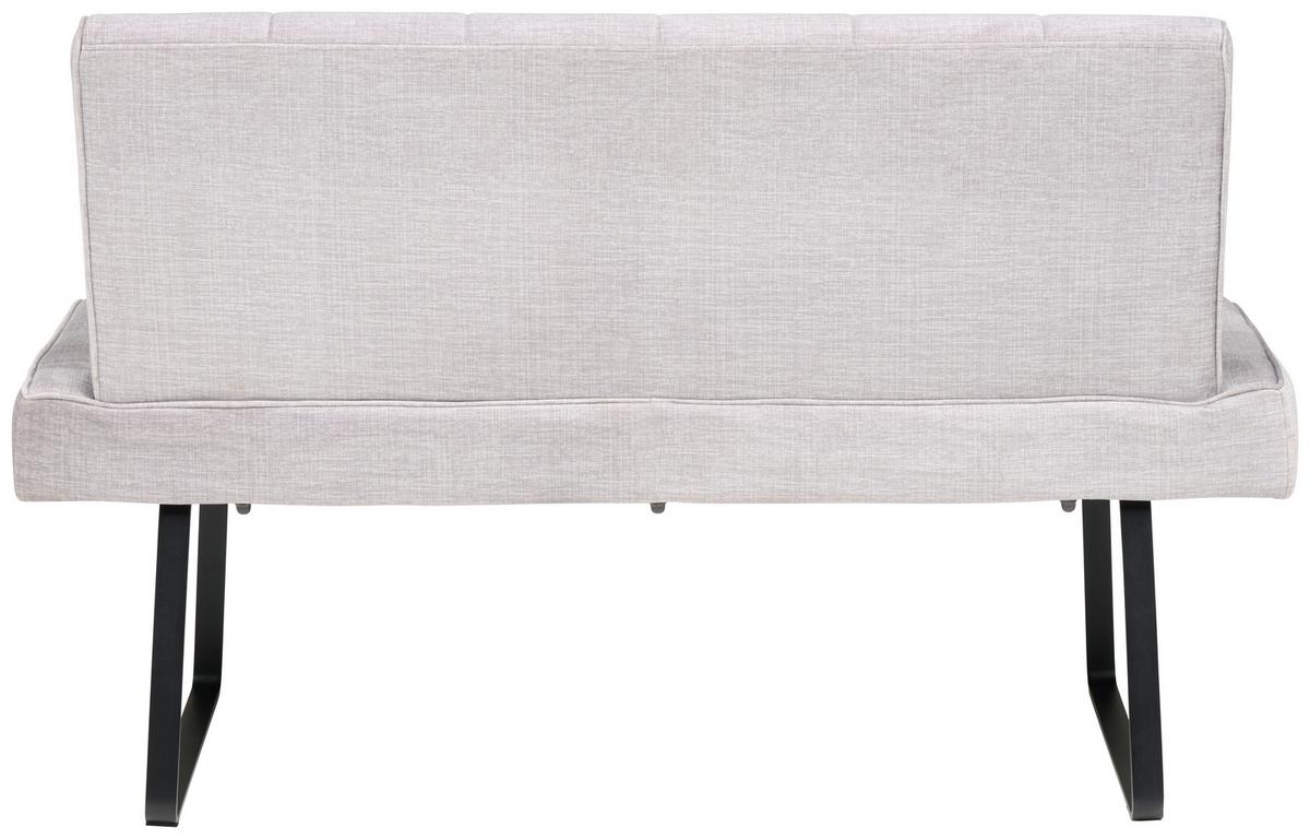 Sitzbank Tilos mit Lehne Samt Hellgrau, B: 140 cm - Hellbraun/Hellgrau, KONVENTIONELL, Textil/Metall (140/88/62cm) - MID.YOU