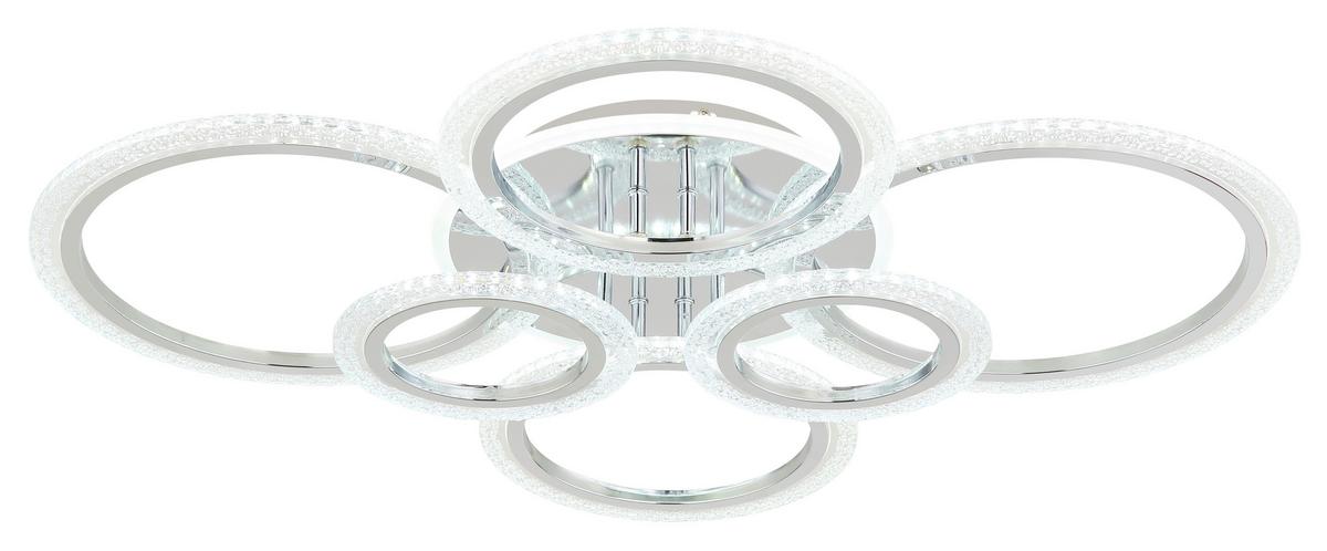 LED-Deckenleuchte Memory-Funktion - Klar/Chromfarben, Design, Kunststoff/Metall (78/60,5/11,5cm) - Globo