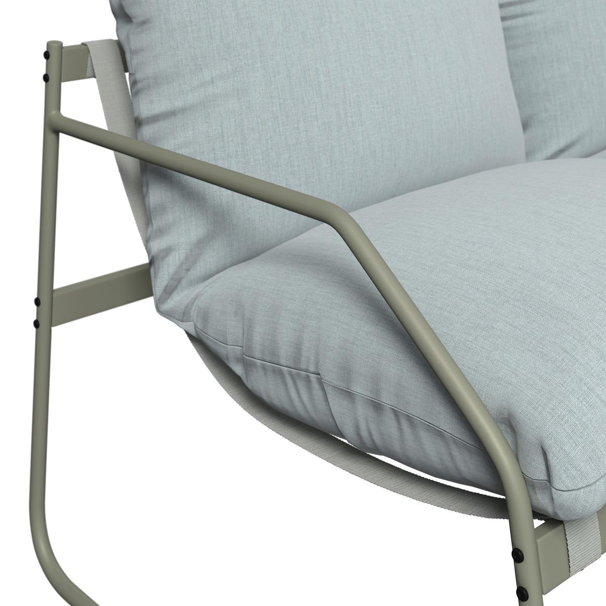 Loungegarnitur Miami - Beige/Grau, MODERN, Glas/Textil (128/62/82cm) - Beldano