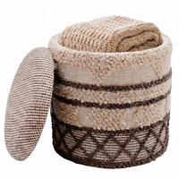Taburet, š: 40 cm - béžová, Design, textil (40/45/40cm) - Livetastic