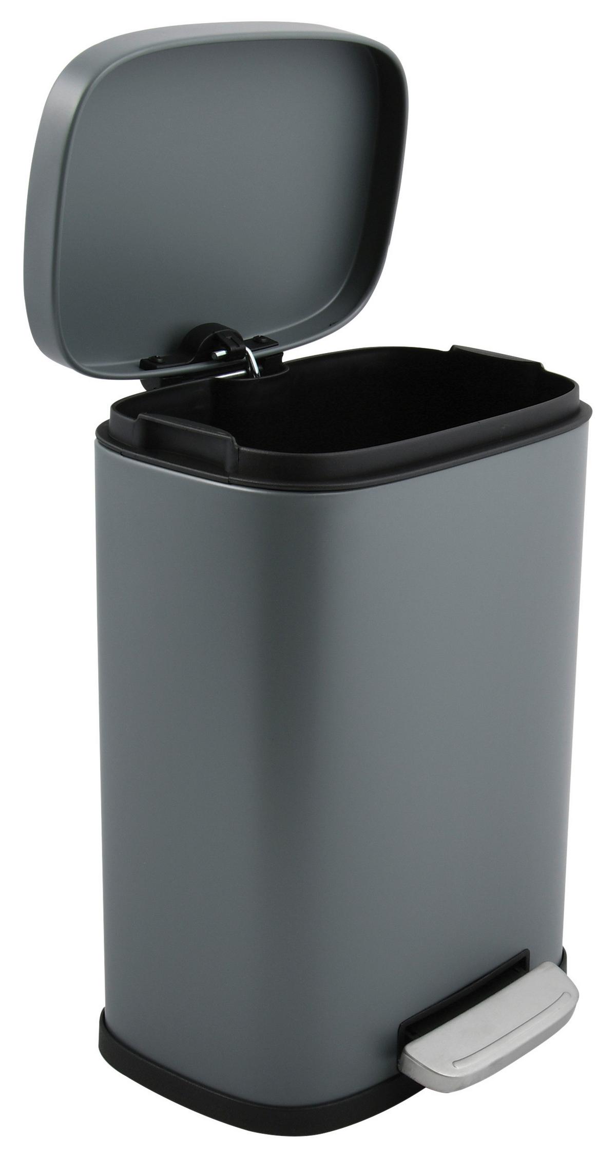 Treteimer Akira 12 Liter Dunkelgrau Metall - Dunkelgrau/Schwarz, Basics, Kunststoff/Metall (28/19,3/37,9cm) - Spirella