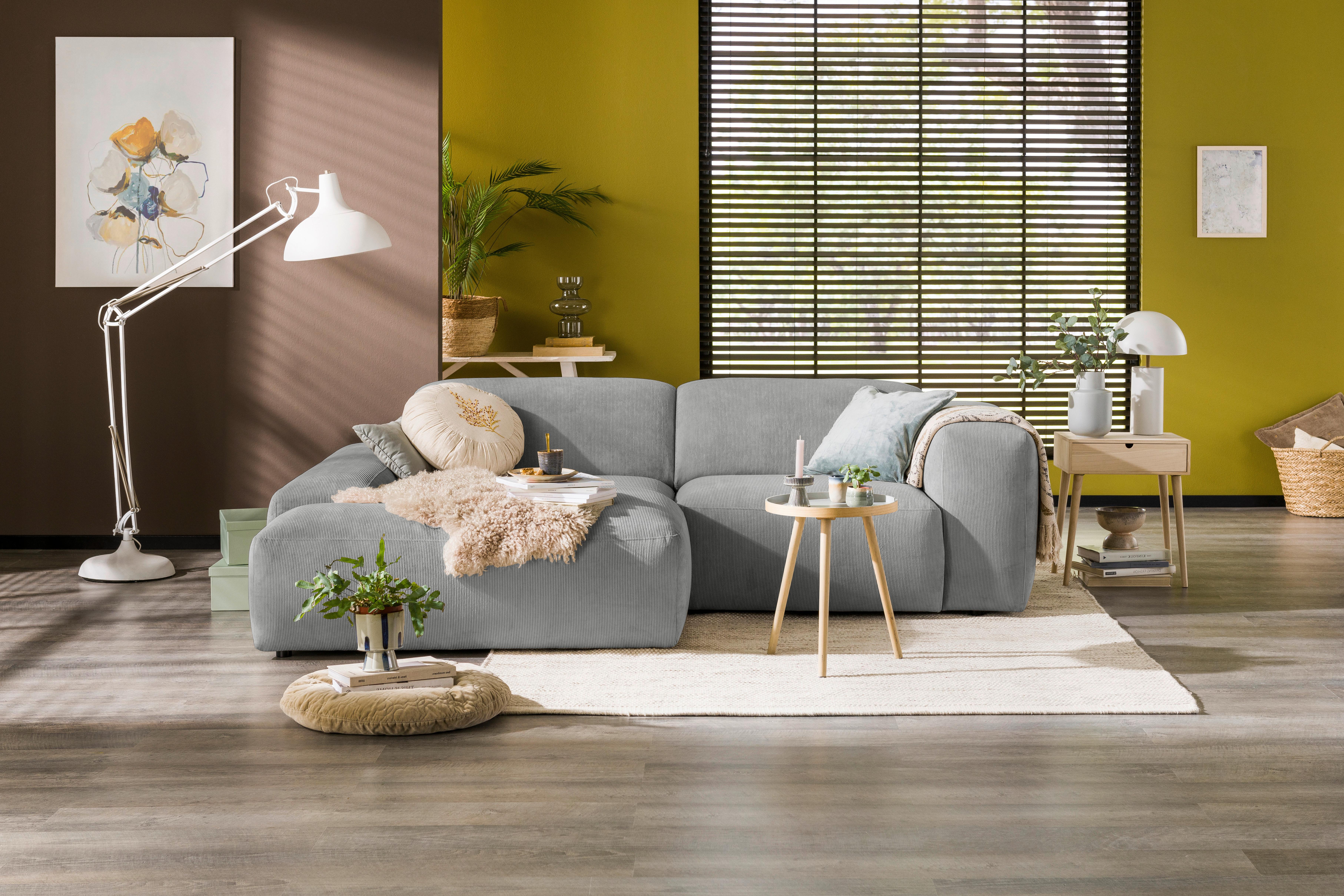 Ecksofa Hannah Hellgrau 170x252 Cm - Hellgrau/Schwarz, Design, Textil (170/252cm) - MID.YOU
