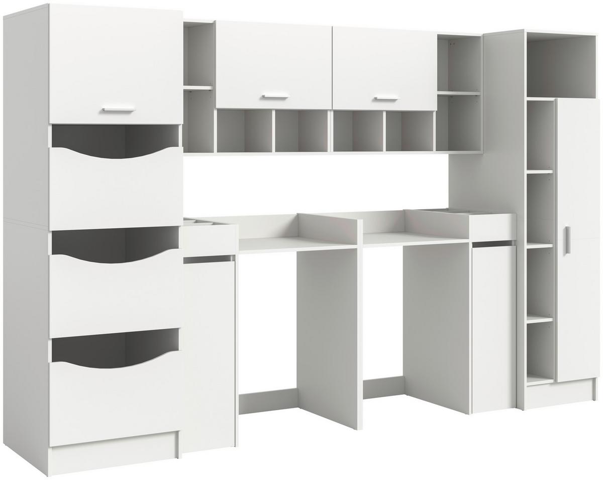 Hauswirtschaftsraum Free Weiß B: 306cm - Weiß, Basics, Holzwerkstoff (306/195/68cm) - MID.YOU