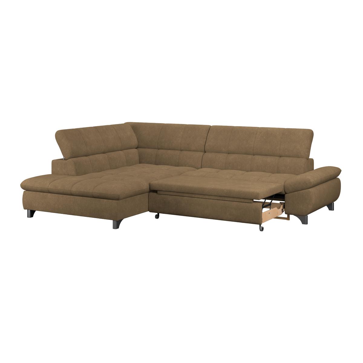 Ecksofa Gemini Braun, B: 234cm - Chromfarben/Braun, KONVENTIONELL, Textil (234/312cm)